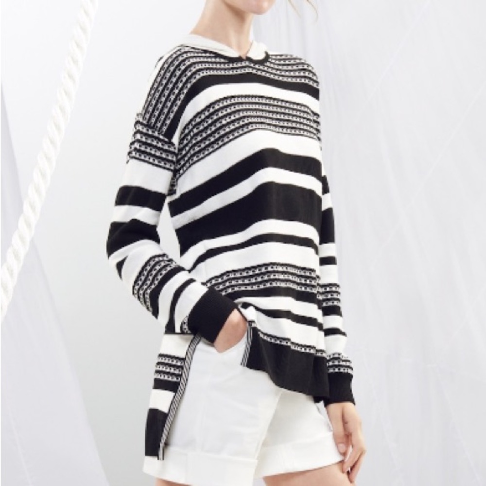 St. John Sport Collection Multi Stripe Pullover Sweater | size Medium